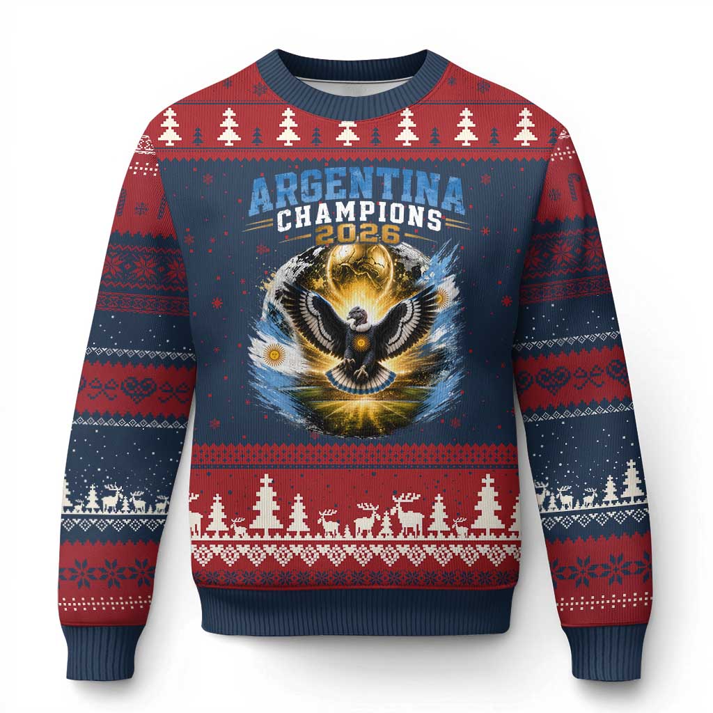 Argentina Champions 2026 Ugly Christmas Sweater Proud Argentinian Football Fan