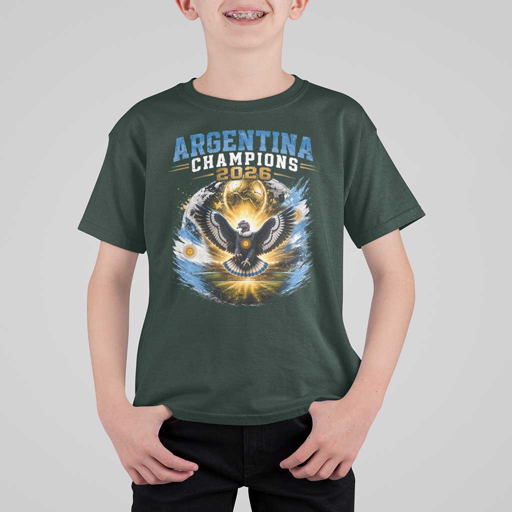 Argentina Champions 2026 T Shirt For Kid Proud Argentinian Football Fan