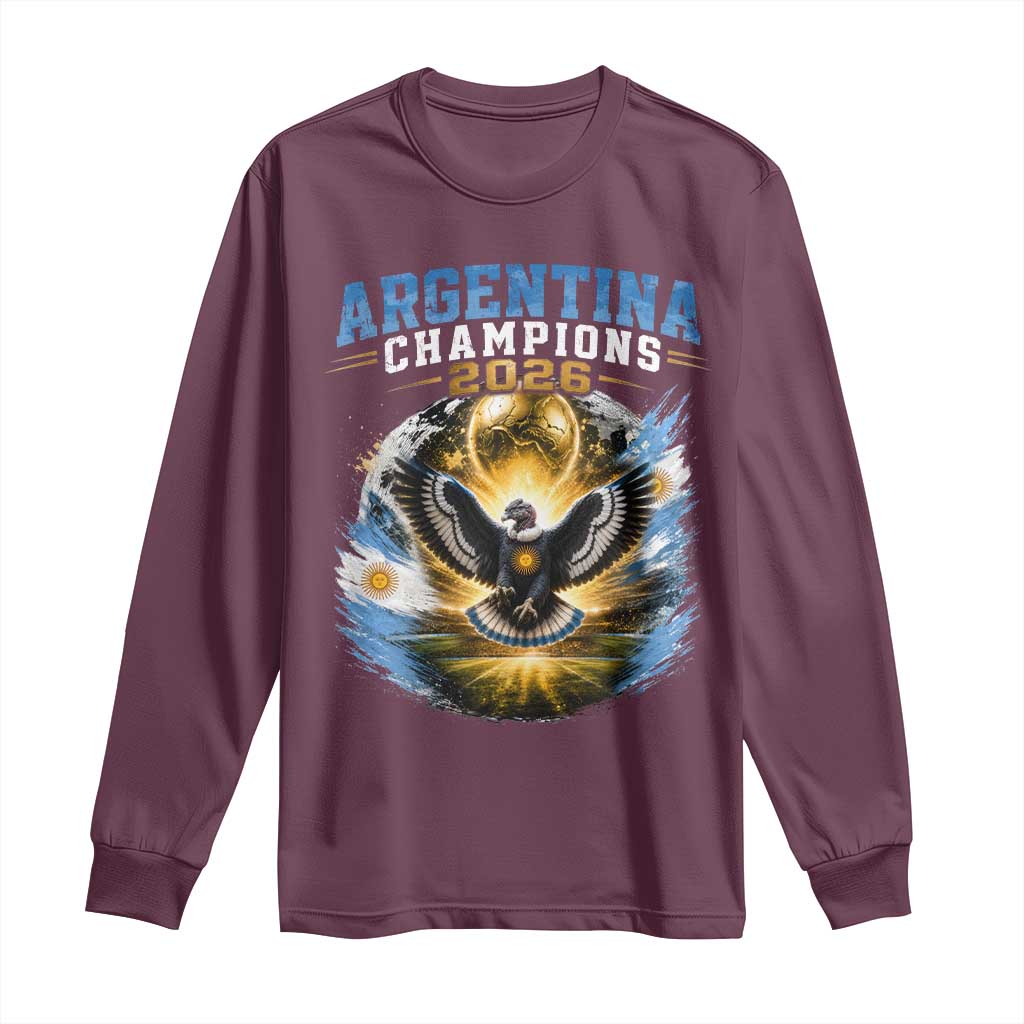 Argentina Champions 2026 Long Sleeve Shirt Proud Argentinian Football Fan