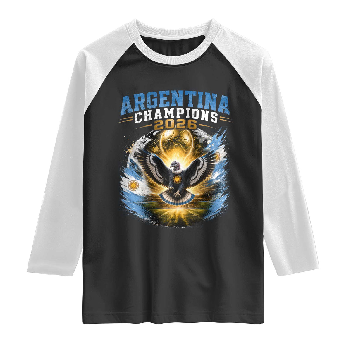 Argentina Champions 2026 Raglan Shirt Proud Argentinian Football Fan