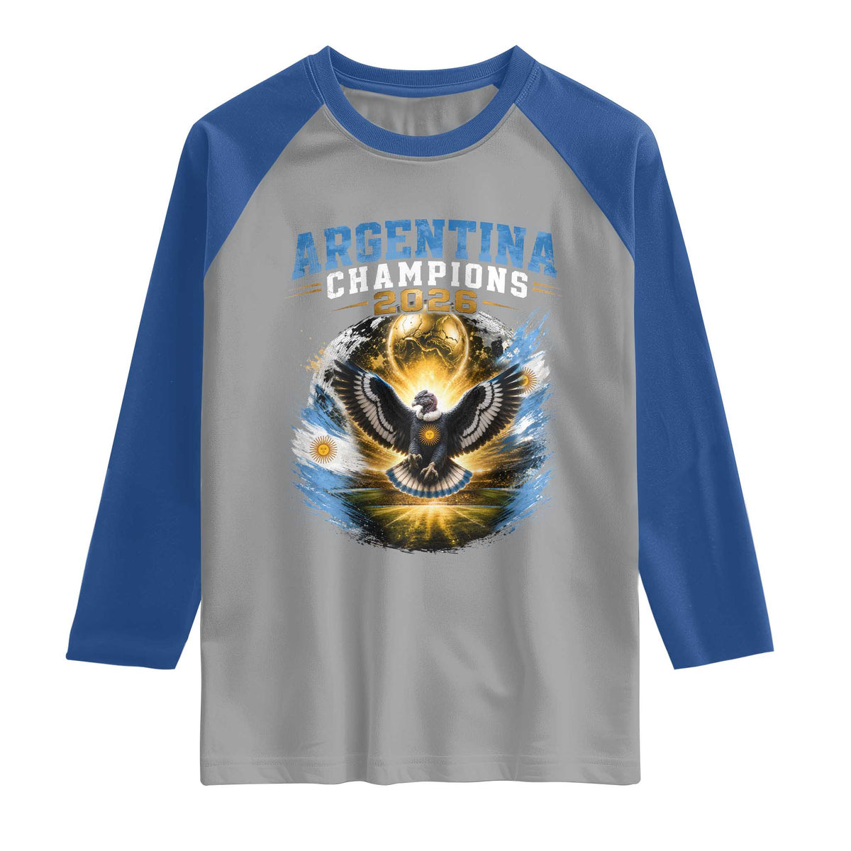 Argentina Champions 2026 Raglan Shirt Proud Argentinian Football Fan
