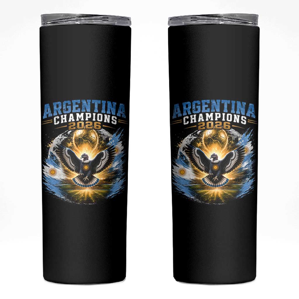 Argentina Champions 2026 Skinny Tumbler Proud Argentinian Football Fan