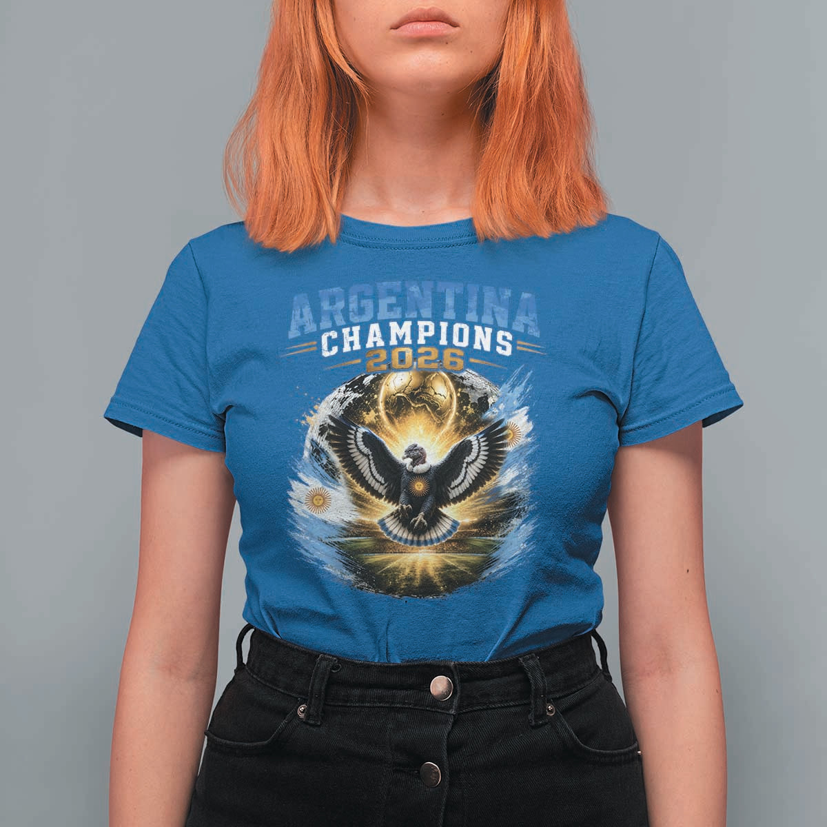 Argentina Champions 2026 T Shirt For Women Proud Argentinian Football Fan