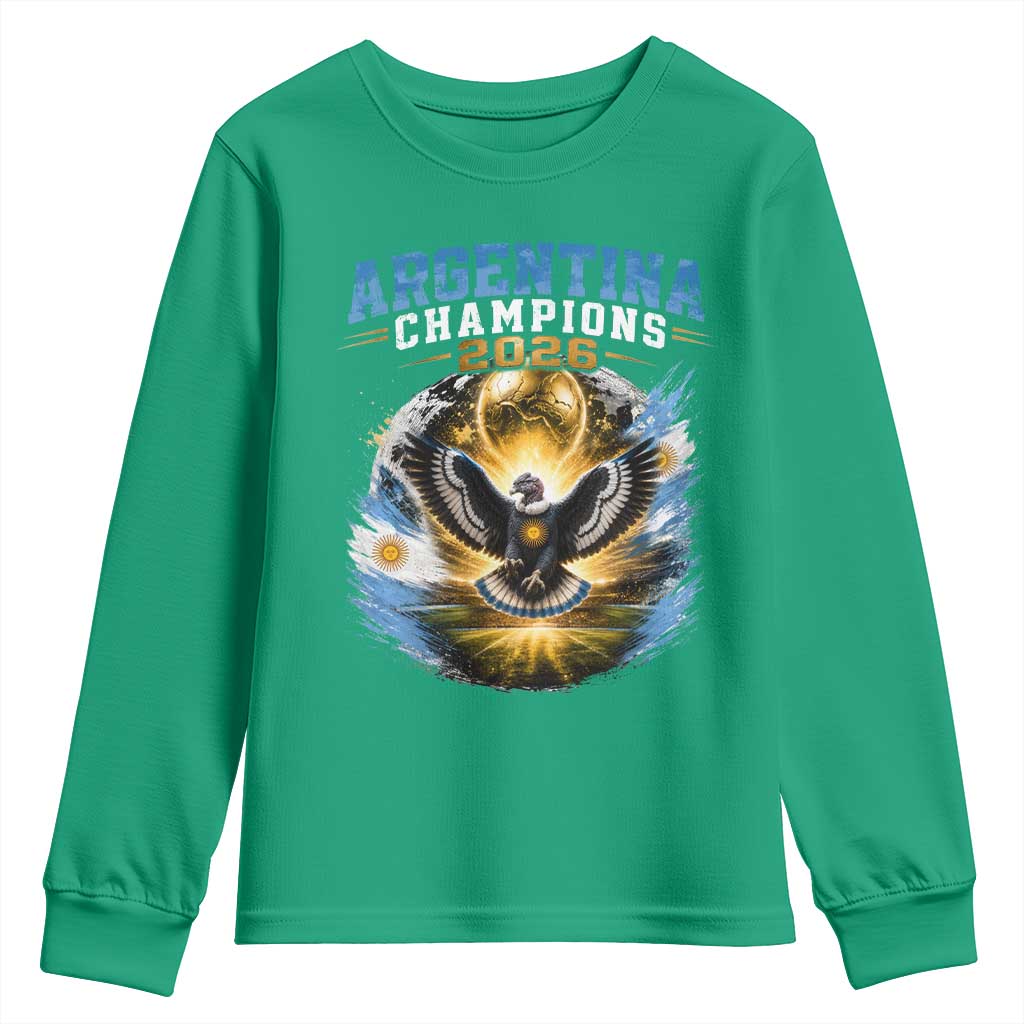Argentina Champions 2026 Youth Sweatshirt Proud Argentinian Football Fan