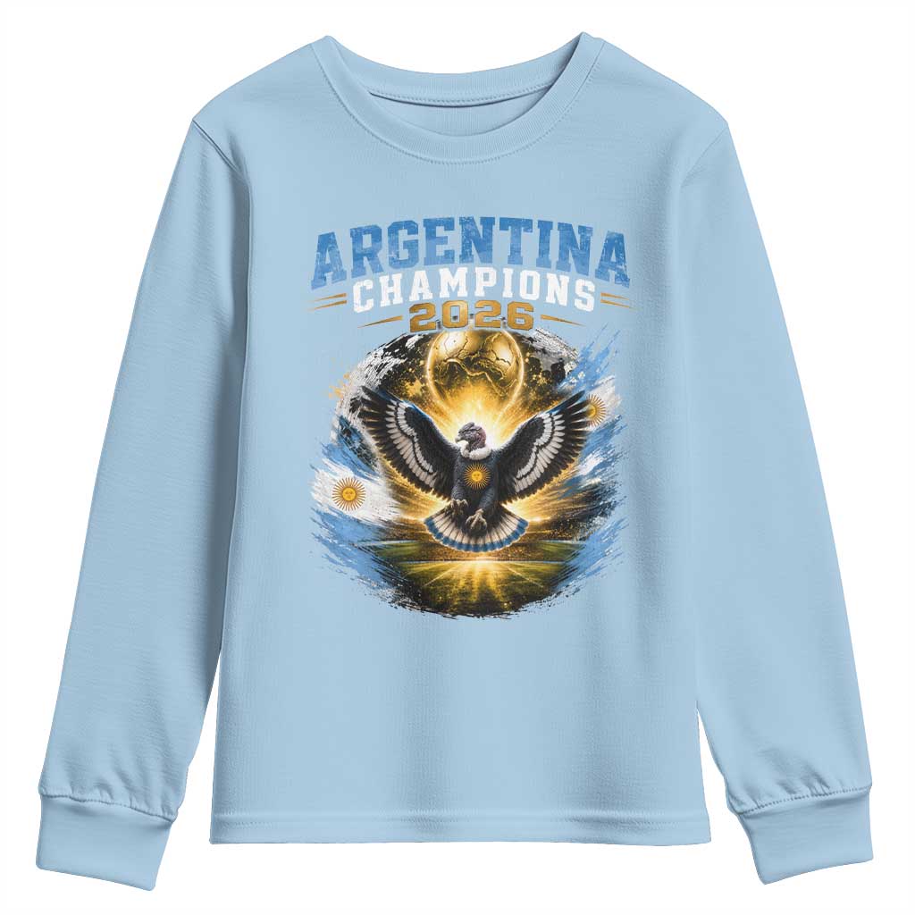 Argentina Champions 2026 Youth Sweatshirt Proud Argentinian Football Fan