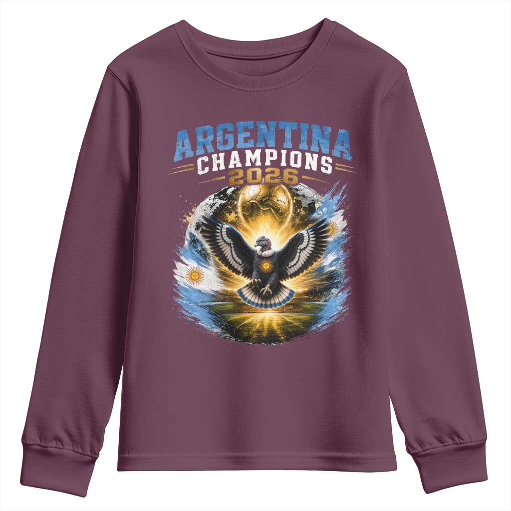 Argentina Champions 2026 Youth Sweatshirt Proud Argentinian Football Fan