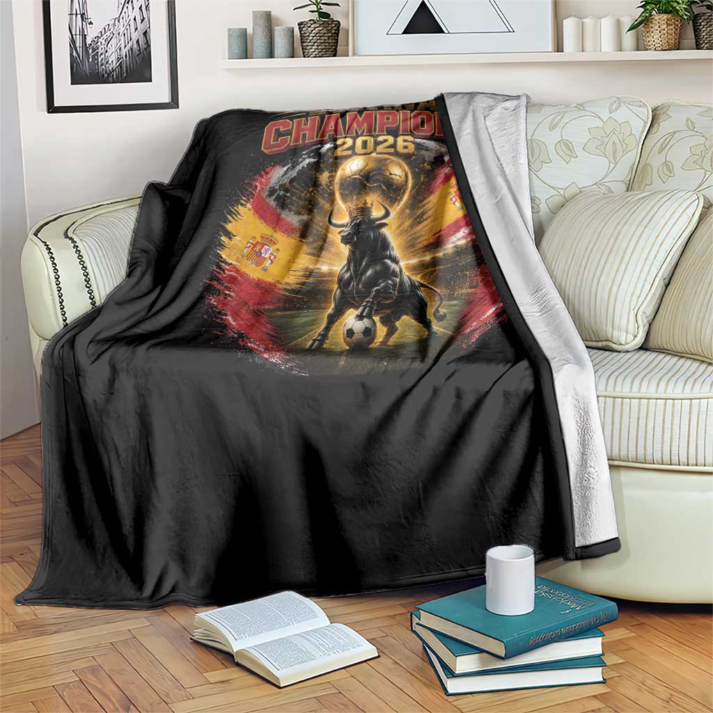 Espana Champions 2026 Throw Blanket Spain Football Fan Spanish Bull Graphic
