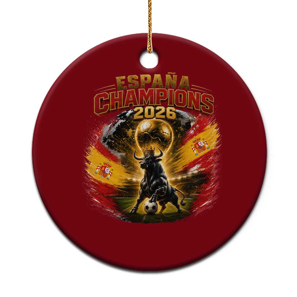 Espana Champions 2026 Ceramic Ornament Spain Football Fan Spanish Bull Graphic