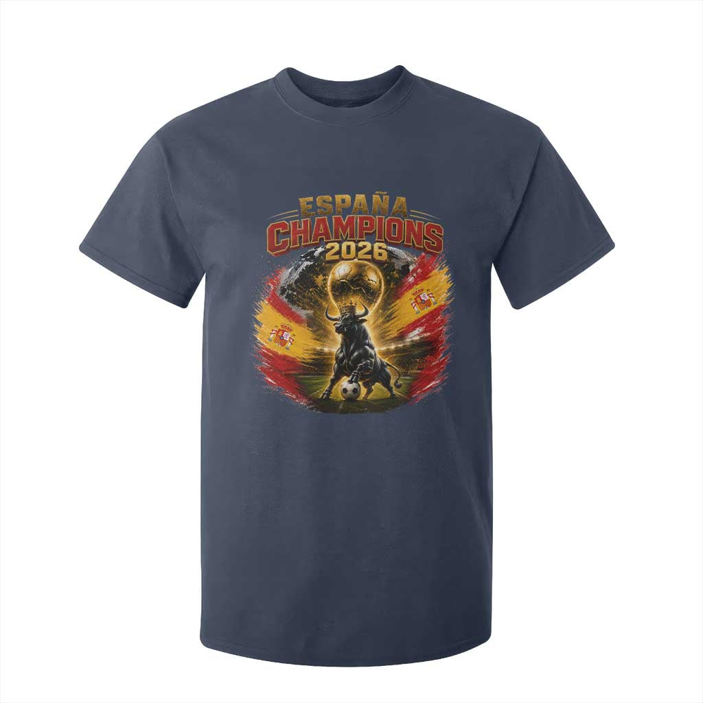 Espana Champions 2026 T Shirt For Kid Spain Football Fan Spanish Bull Graphic