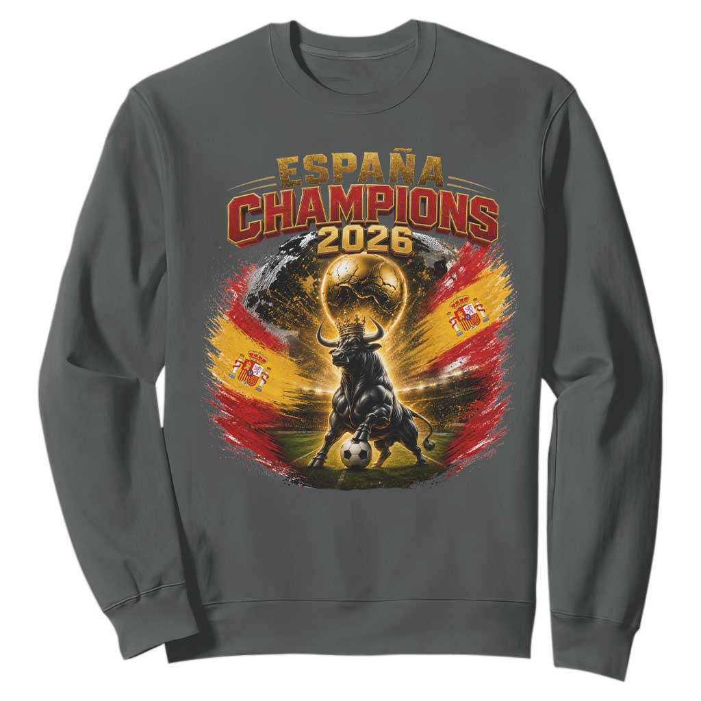 Espana Champions 2026 Sweatshirt Spain Football Fan Spanish Bull Graphic