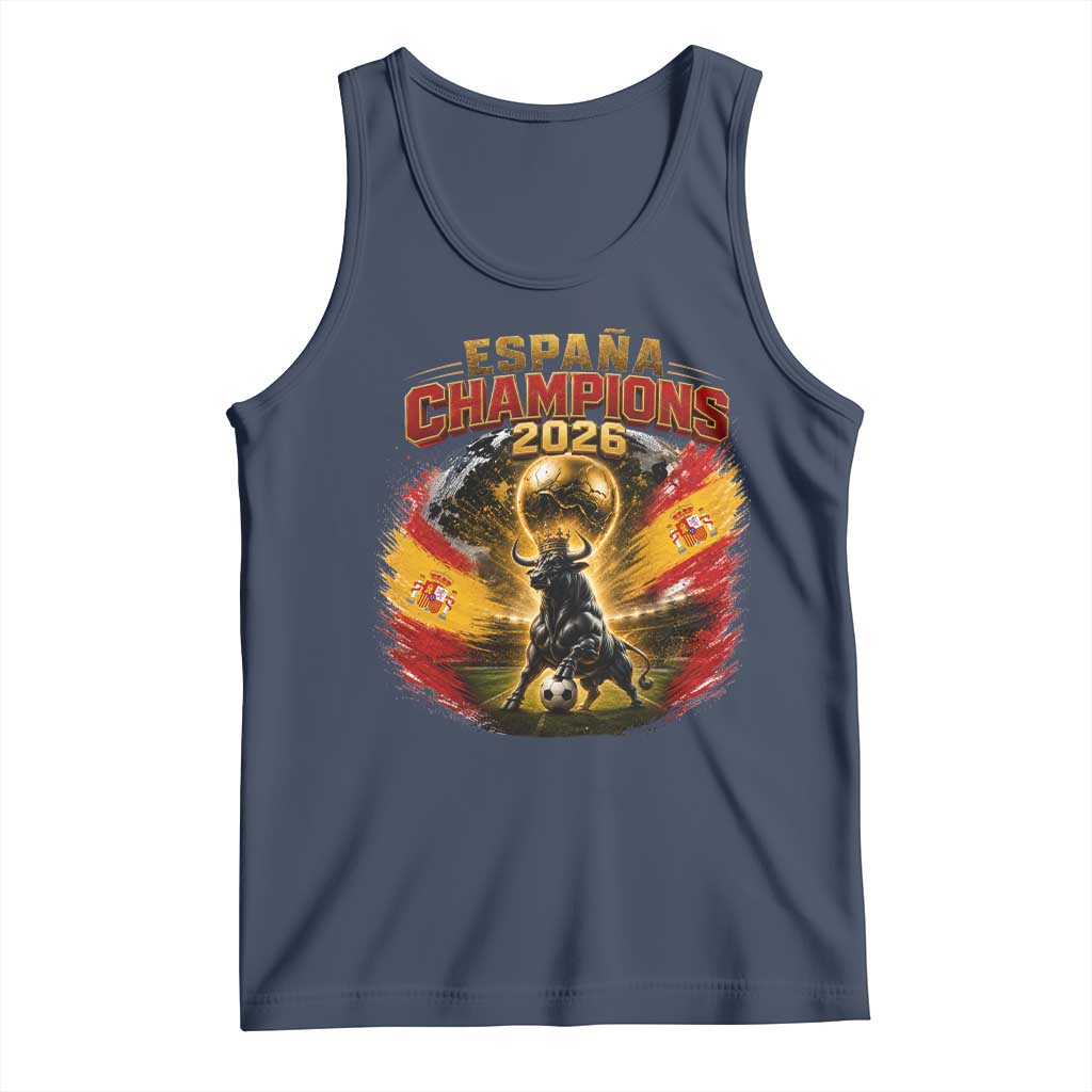Espana Champions 2026 Tank Top Spain Football Fan Spanish Bull Graphic