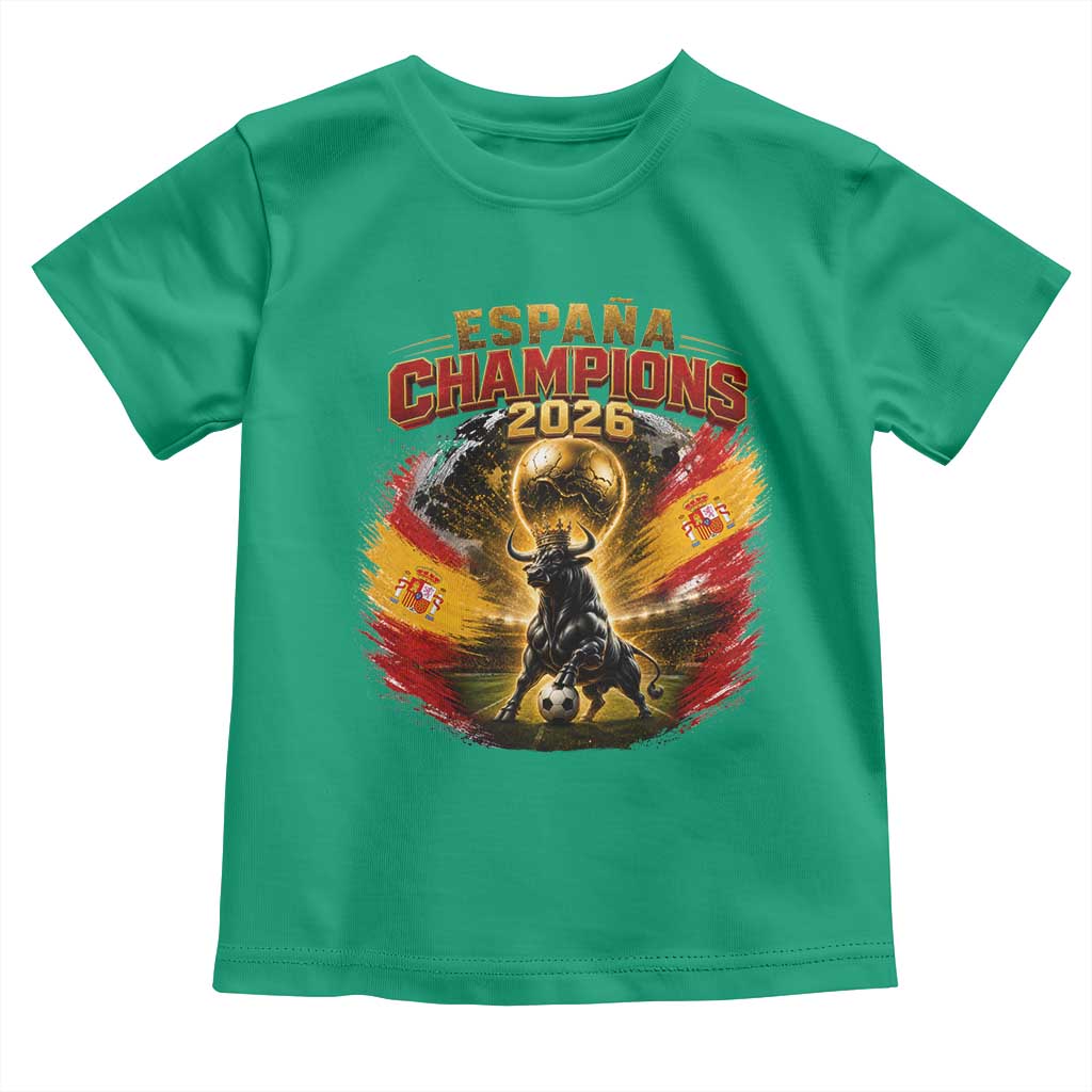 Espana Champions 2026 Toddler T Shirt Spain Football Fan Spanish Bull Graphic