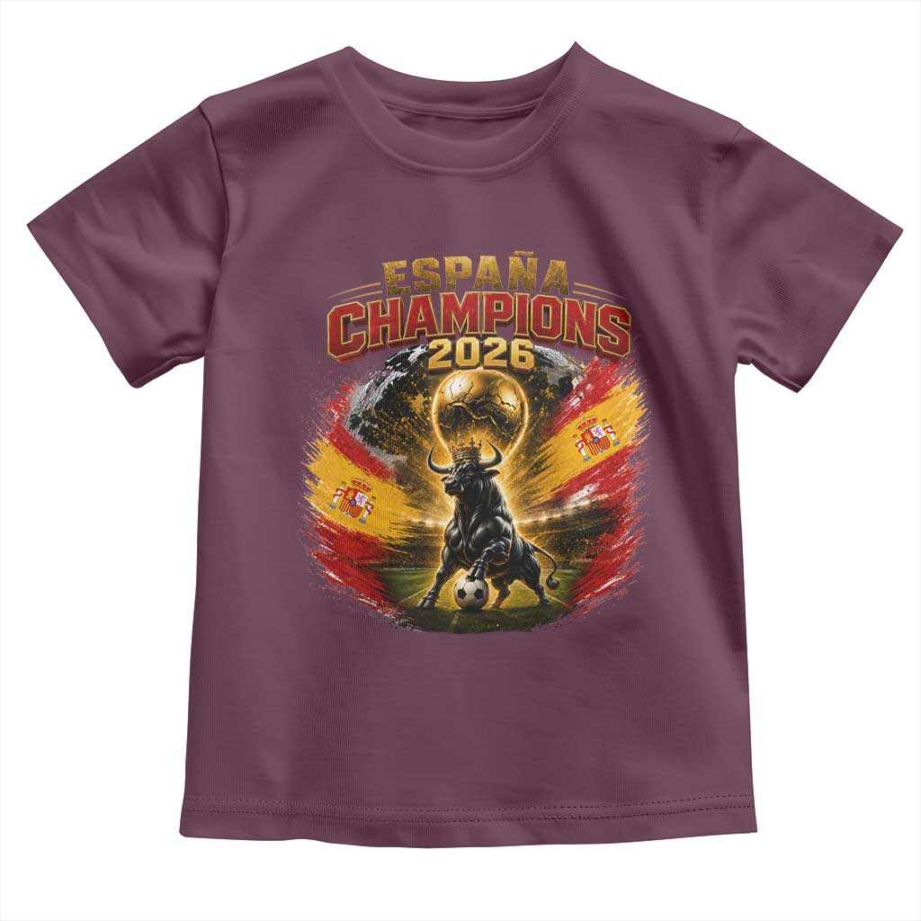 Espana Champions 2026 Toddler T Shirt Spain Football Fan Spanish Bull Graphic