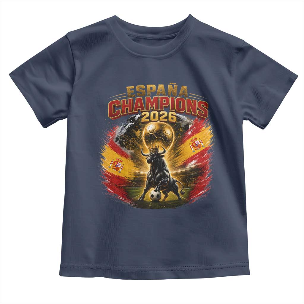 Espana Champions 2026 Toddler T Shirt Spain Football Fan Spanish Bull Graphic