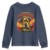 Espana Champions 2026 Youth Sweatshirt Spain Football Fan Spanish Bull Graphic