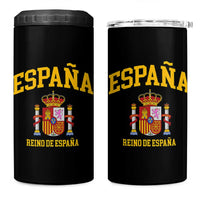 Spain Reino De Espana 4 in 1 Can Cooler Tumbler Vintage Spanish Flag Coat of Arms