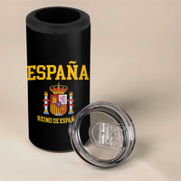 Spain Reino De Espana 4 in 1 Can Cooler Tumbler Vintage Spanish Flag Coat of Arms