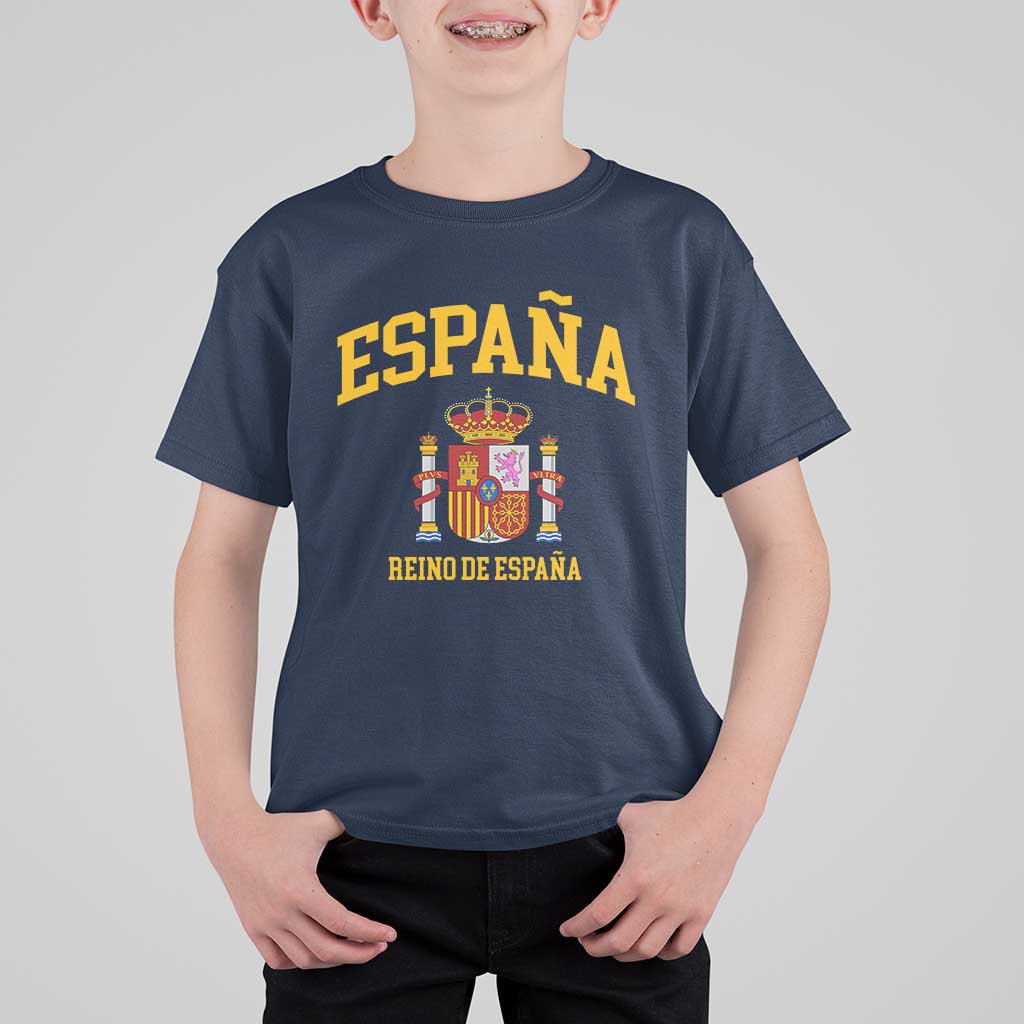 Spain Reino De Espana T Shirt For Kid Vintage Spanish Flag Coat of Arms