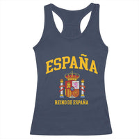 Spain Reino De Espana Racerback Tank Top Vintage Spanish Flag Coat of Arms