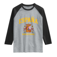 Spain Reino De Espana Raglan Shirt Vintage Spanish Flag Coat of Arms