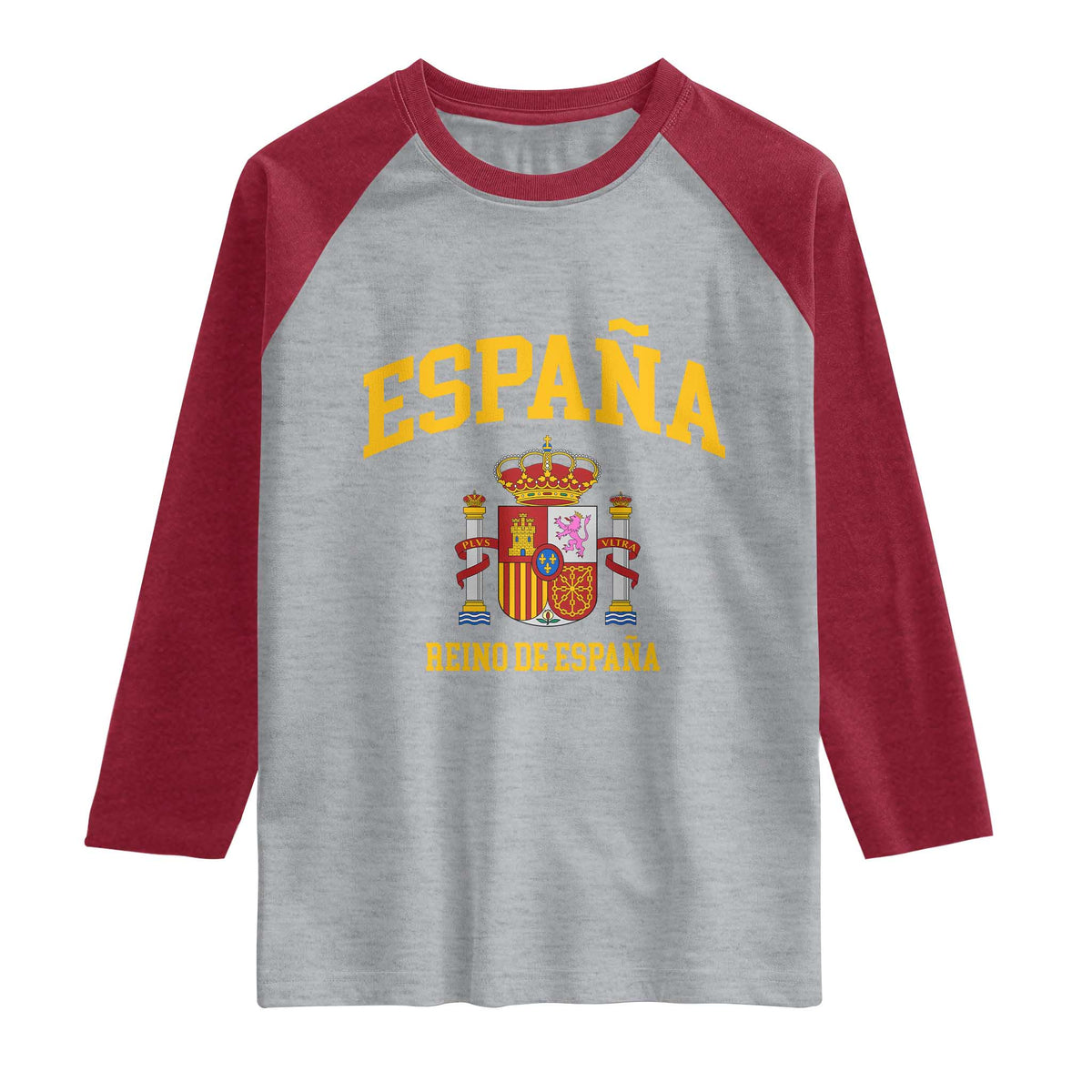 Spain Reino De Espana Raglan Shirt Vintage Spanish Flag Coat of Arms