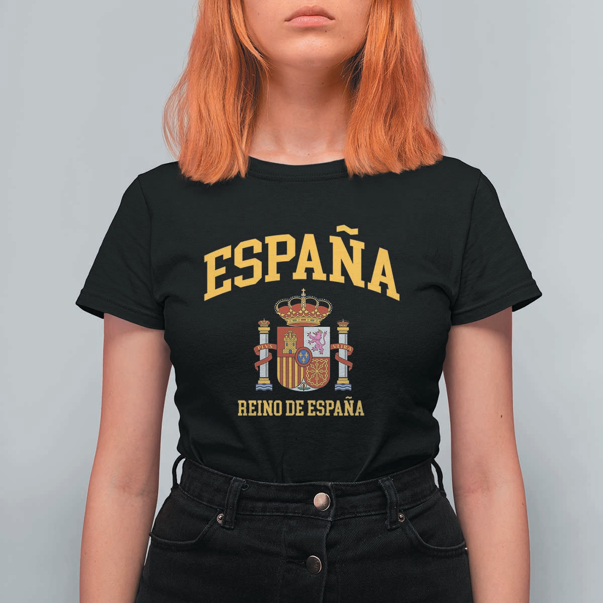 Spain Reino De Espana T Shirt For Women Vintage Spanish Flag Coat of Arms