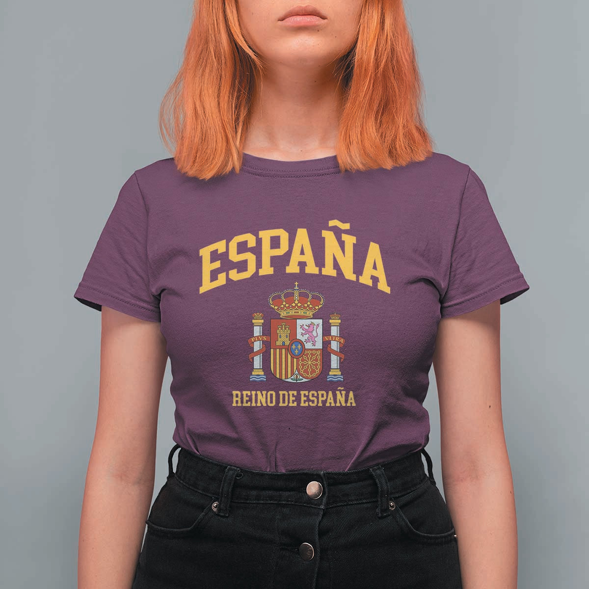 Spain Reino De Espana T Shirt For Women Vintage Spanish Flag Coat of Arms