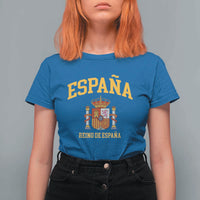 Spain Reino De Espana T Shirt For Women Vintage Spanish Flag Coat of Arms