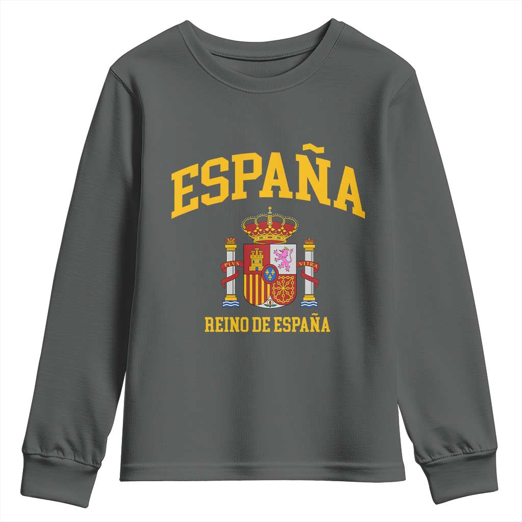 Spain Reino De Espana Youth Sweatshirt Vintage Spanish Flag Coat of Arms