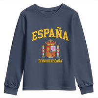 Spain Reino De Espana Youth Sweatshirt Vintage Spanish Flag Coat of Arms