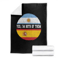 Spanish Argentinian Roots Throw Blanket Yes I'm Both Of Them Vintage Spain Argentina Half Flag
