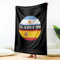 Spanish Argentinian Roots Throw Blanket Yes I'm Both Of Them Vintage Spain Argentina Half Flag