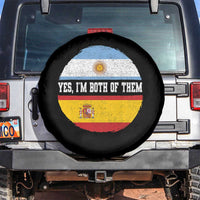 Spanish Argentinian Roots Spare Tire Cover Yes I'm Both Of Them Vintage Spain Argentina Half Flag