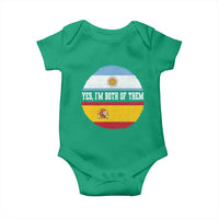 Spanish Argentinian Roots Baby Onesie Yes I'm Both Of Them Vintage Spain Argentina Half Flag