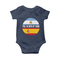 Spanish Argentinian Roots Baby Onesie Yes I'm Both Of Them Vintage Spain Argentina Half Flag
