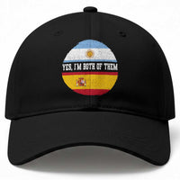 Spanish Argentinian Roots Baseball Cap Yes I'm Both Of Them Vintage Spain Argentina Half Flag