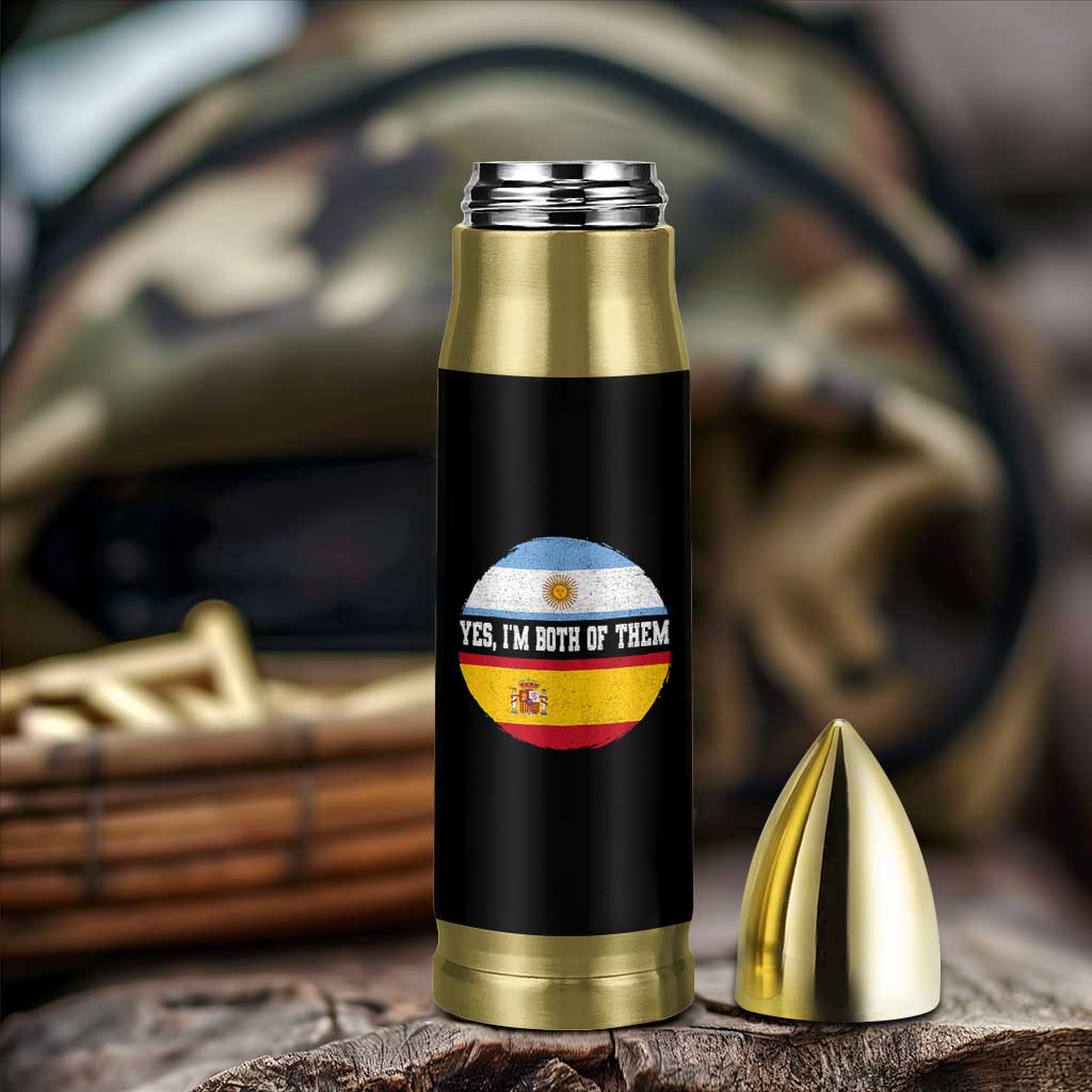 Spanish Argentinian Roots Bullet Tumbler Yes I'm Both Of Them Vintage Spain Argentina Half Flag