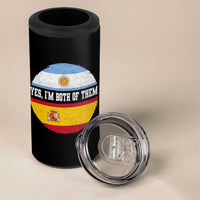 Spanish Argentinian Roots 4 in 1 Can Cooler Tumbler Yes I'm Both Of Them Vintage Spain Argentina Half Flag
