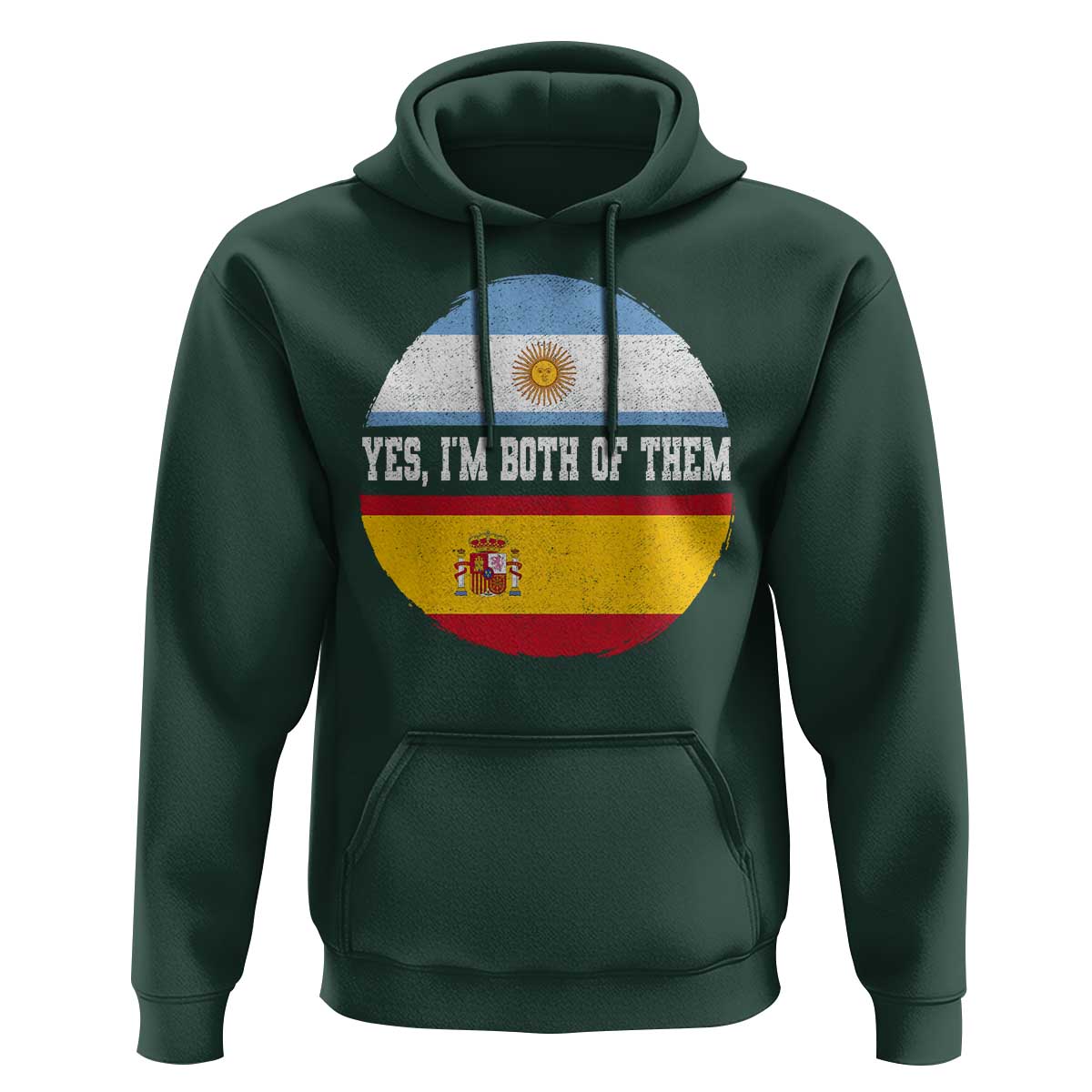 Spanish Argentinian Roots Hoodie Yes I'm Both Of Them Vintage Spain Argentina Half Flag