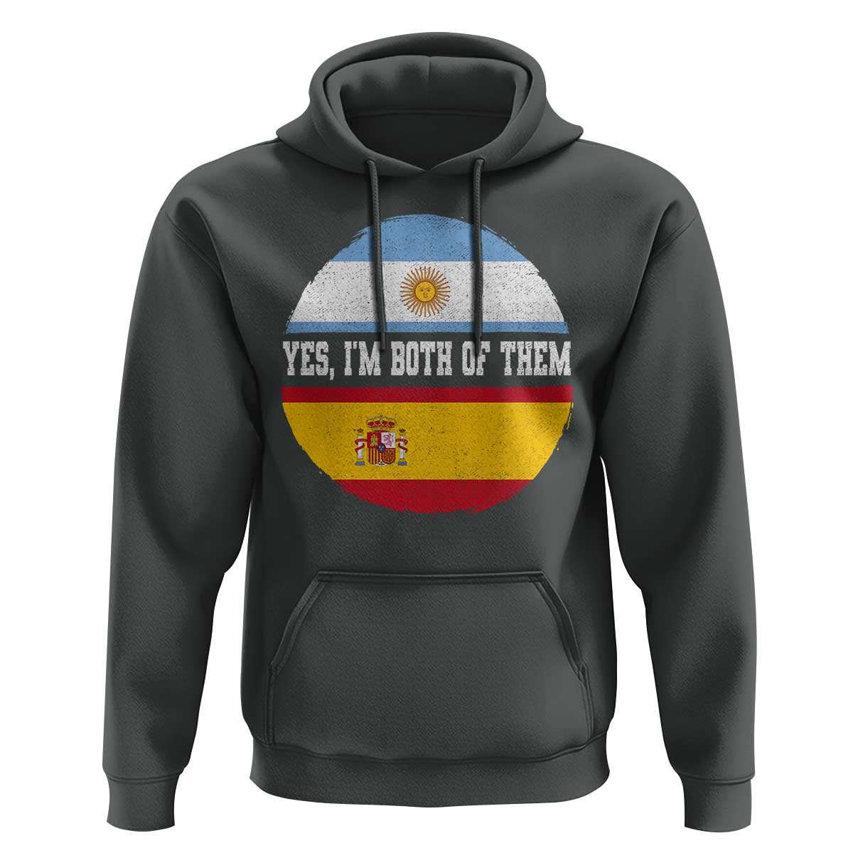 Spanish Argentinian Roots Hoodie Yes I'm Both Of Them Vintage Spain Argentina Half Flag