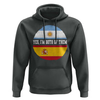 Spanish Argentinian Roots Hoodie Yes I'm Both Of Them Vintage Spain Argentina Half Flag
