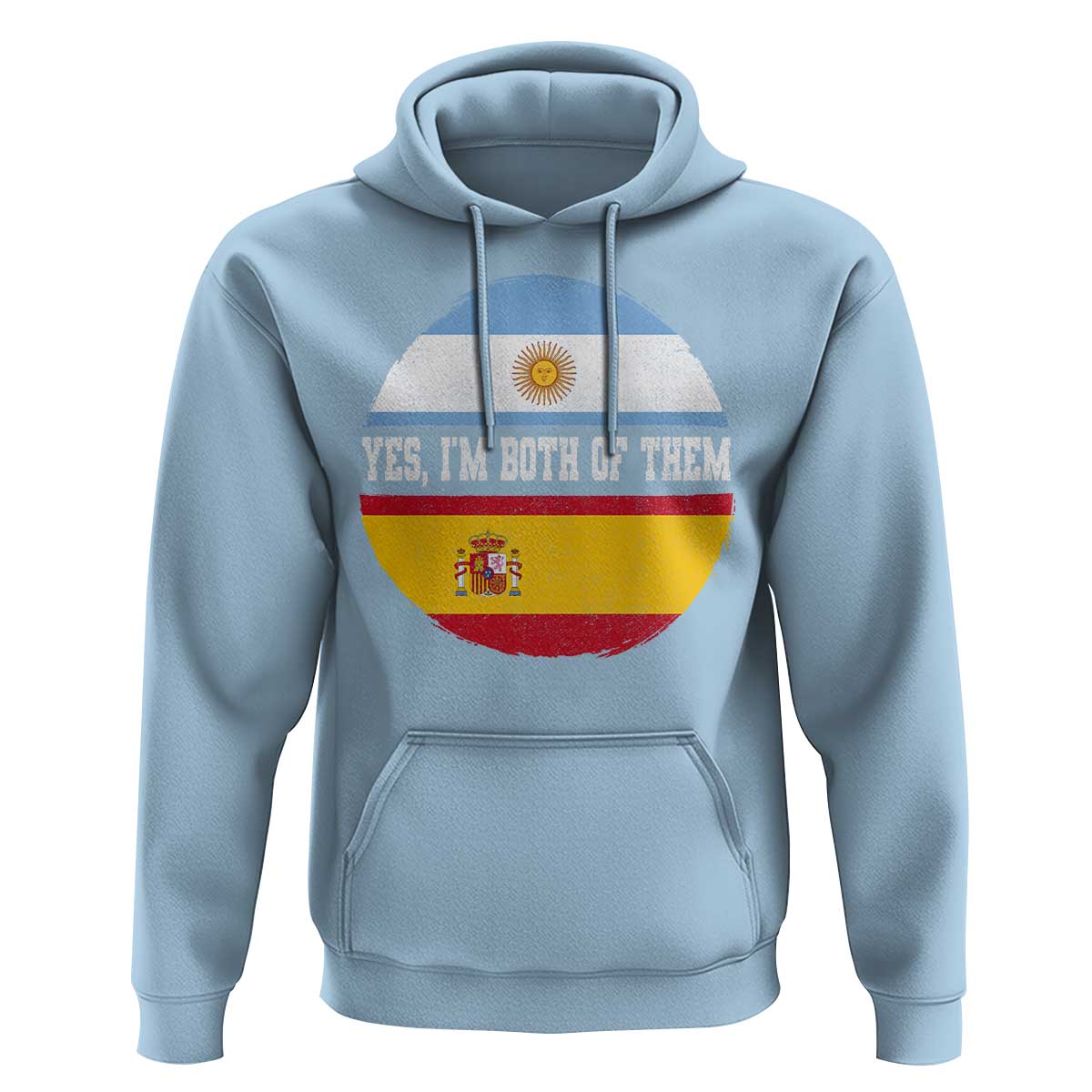 Spanish Argentinian Roots Hoodie Yes I'm Both Of Them Vintage Spain Argentina Half Flag