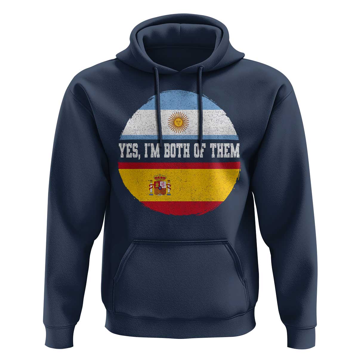 Spanish Argentinian Roots Hoodie Yes I'm Both Of Them Vintage Spain Argentina Half Flag