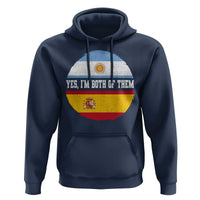 Spanish Argentinian Roots Hoodie Yes I'm Both Of Them Vintage Spain Argentina Half Flag