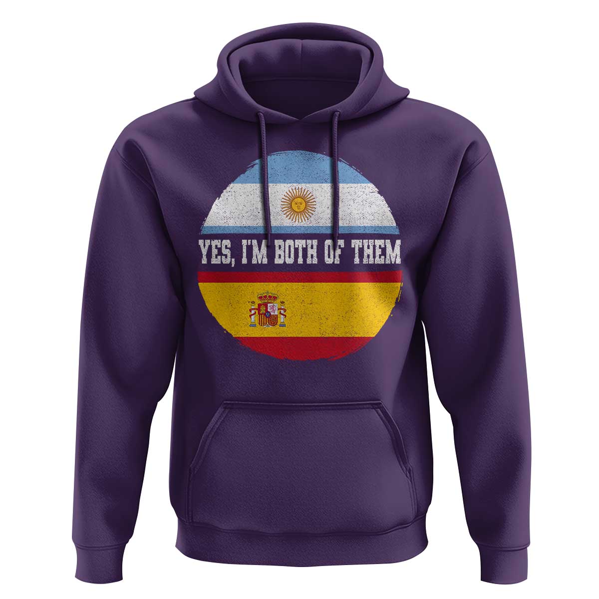 Spanish Argentinian Roots Hoodie Yes I'm Both Of Them Vintage Spain Argentina Half Flag