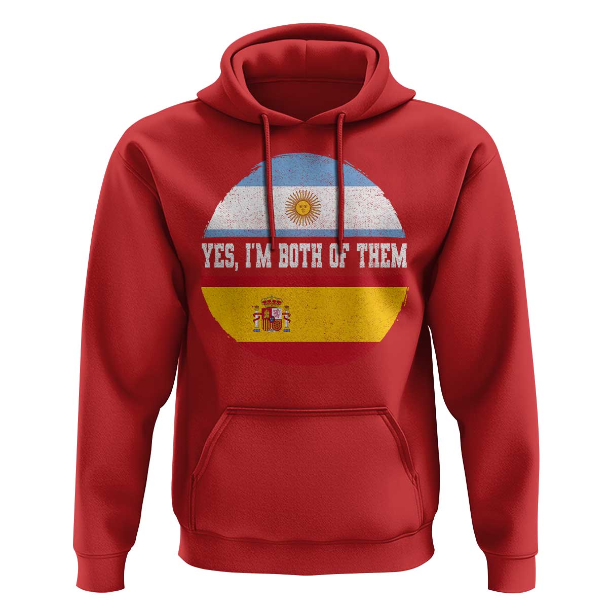 Spanish Argentinian Roots Hoodie Yes I'm Both Of Them Vintage Spain Argentina Half Flag
