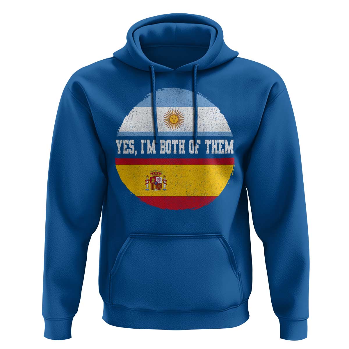 Spanish Argentinian Roots Hoodie Yes I'm Both Of Them Vintage Spain Argentina Half Flag