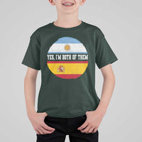 Spanish Argentinian Roots T Shirt For Kid Yes I'm Both Of Them Vintage Spain Argentina Half Flag