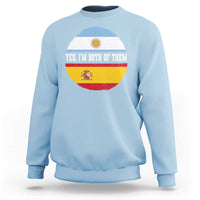 Spanish Argentinian Roots Sweatshirt Yes I'm Both Of Them Vintage Spain Argentina Half Flag