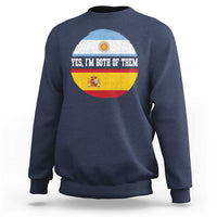 Spanish Argentinian Roots Sweatshirt Yes I'm Both Of Them Vintage Spain Argentina Half Flag
